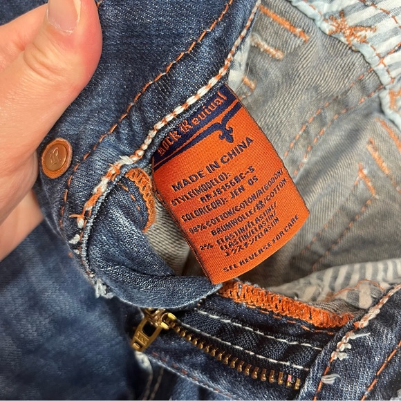 Rock Revival Jen Bootcut Jeans Size 27 Med Wash Embellished Low Rise - Picture 13 of 13